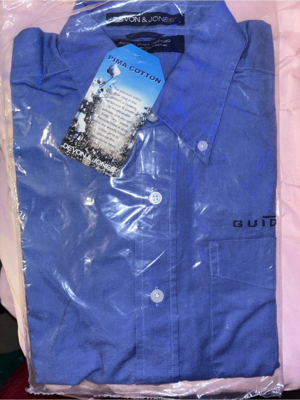 Devon & Jones Men’s Pima Cotton Dress Shirt - Blue